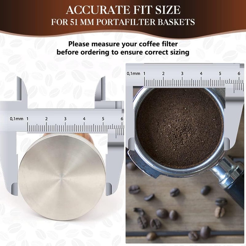 Y-Step 23 PCS Coffee Tamper Set, Espresso Accessories Kit Barista Kit, with Espresso Tamper 51mm, Coffee Stirrer, Frothing Pitcher, Tamper Mat, Latte Art Pen, Sandalwood Tamper for Espresso Machine - Image 5